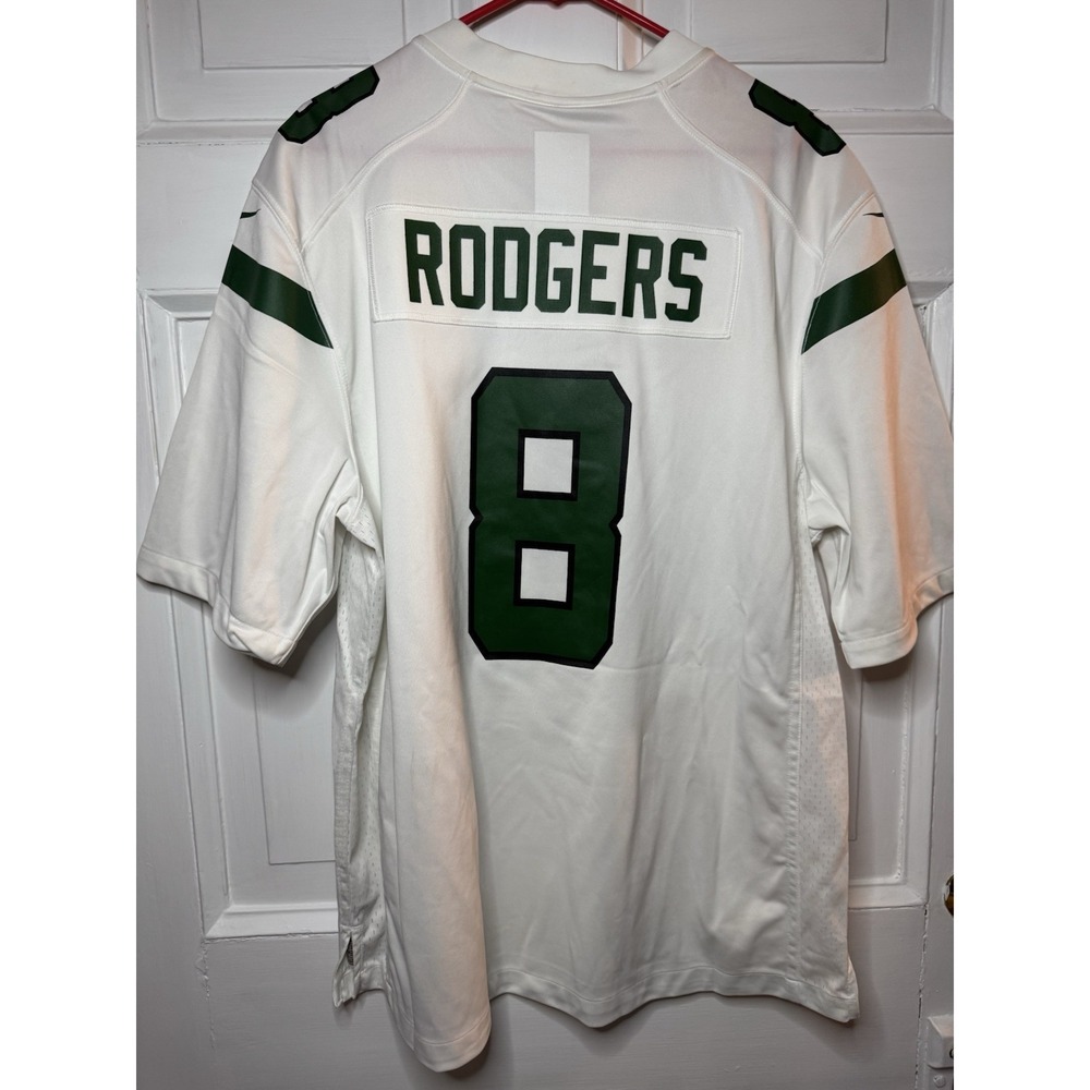 New Men's New York Jets Aaron Rodgers White Nike Game Jersey Size XL Retail $130 - Picture 6 of 10